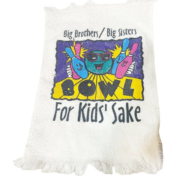 Vintage Bowling Hand Towel Bowl For Kids Sake Big Brothers Big Sisters - Picture 1 of 4